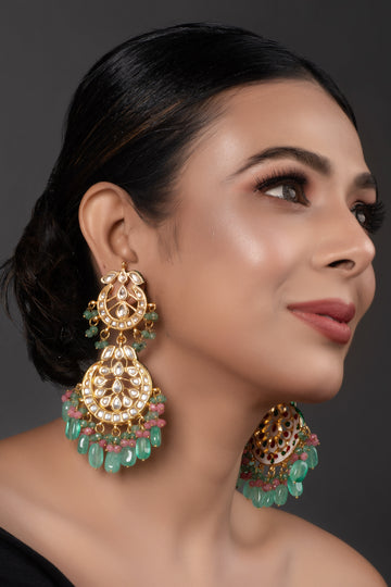 Handcrafted Kundan inspired earrings